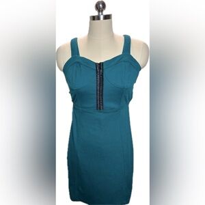 Forever 21- Forest green front clasp mini dress. Medium.